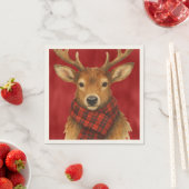 Serviette En Papier Joyeux Noël Renne (En situation)
