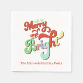 Serviette En Papier Joyeux Noël rétro (Devant)