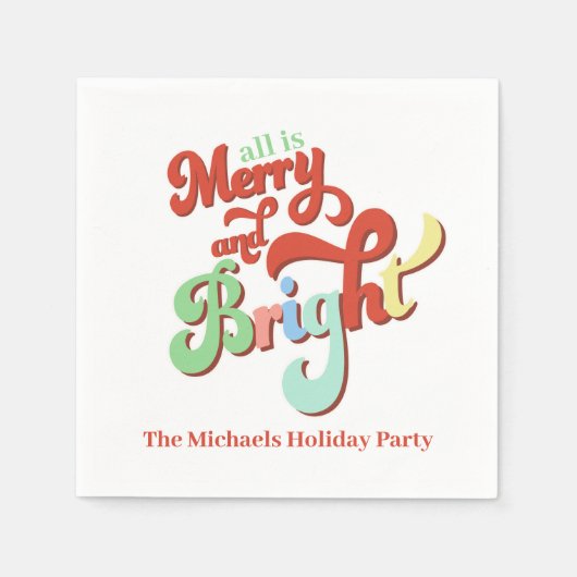 Serviette En Papier Joyeux Noël rétro (Devant)