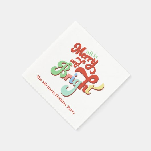 Serviette En Papier Joyeux Noël rétro (Coin)