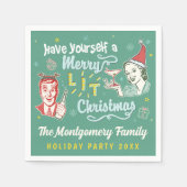 Serviette En Papier Joyeux Noël Retro Midsiècle moderne Funky moderne (Devant)