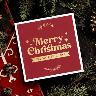 Serviette En Papier Joyeux Noël Retro Super