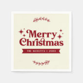 Serviette En Papier Joyeux Noël Retro Super (Devant)