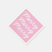 Serviette En Papier Joyeux Noël rose vif (Coin)