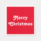 Serviette En Papier "Joyeux Noël" - rouge blanc (Devant)