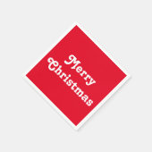 Serviette En Papier "Joyeux Noël" - rouge blanc (Coin)