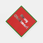 Serviette En Papier Joyeux Noël Rouge et Vert Naples (Coin)