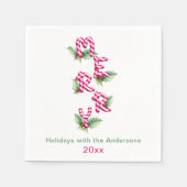 Serviette En Papier Joyeux Noël Rouge Green Fête (Devant)