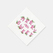 Serviette En Papier Joyeux Noël Rouge rose de fête Naples (Coin)