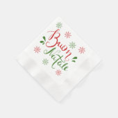 Serviette En Papier Joyeux Noël Rouge Vert italien (Coin)
