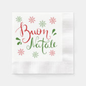 Serviette En Papier Joyeux Noël Rouge Vert italien (Devant)
