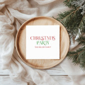 Serviette En Papier Joyeux Noël Rouge Vert Retro Typographie