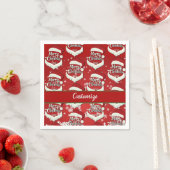 Serviette En Papier Joyeux Noël Santa Hat (En situation)