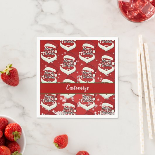 Serviette En Papier Joyeux Noël Santa Hat (En situation)