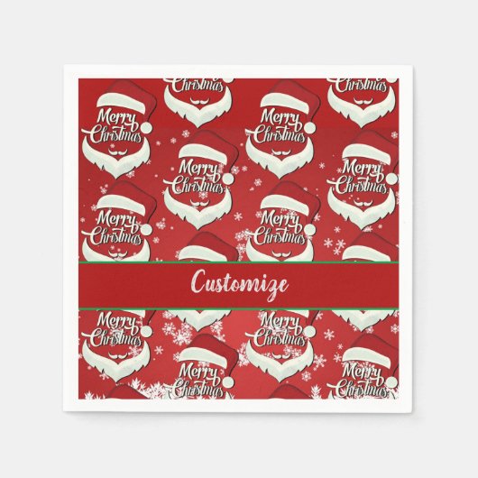 Serviette En Papier Joyeux Noël Santa Hat (Devant)
