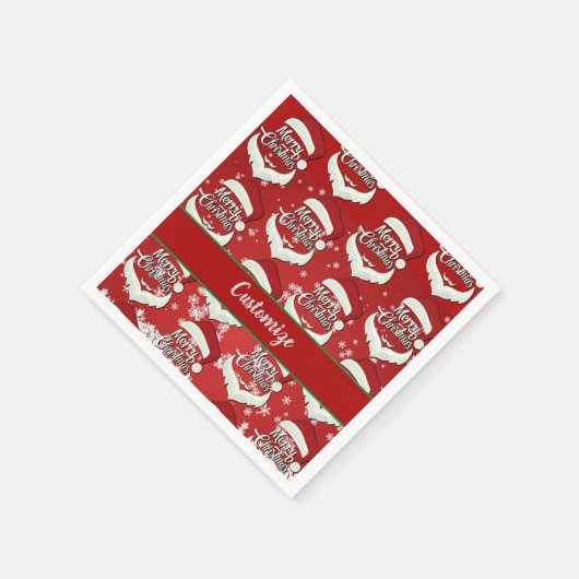 Serviette En Papier Joyeux Noël Santa Hat (Coin)