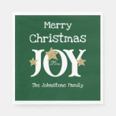 Serviette En Papier Joyeux Noël Script Russe Livre vert Parti (Devant)