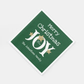 Serviette En Papier Joyeux Noël Script Russe Livre vert Parti (Coin)