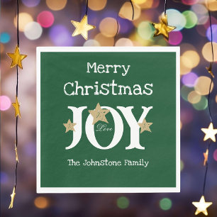 Serviette En Papier Joyeux Noël Script Russe Livre vert Parti