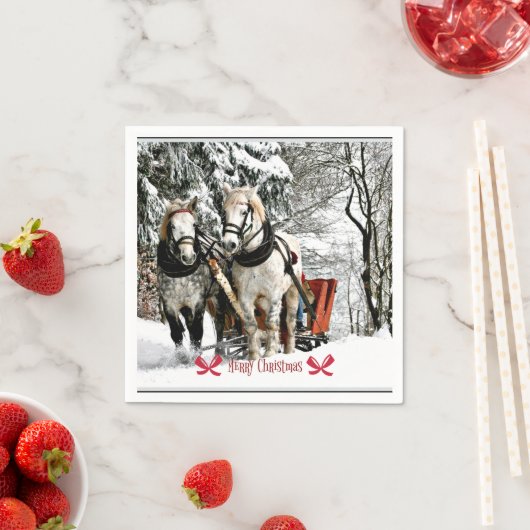 Serviette En Papier Joyeux Noël! Sleigh Ride in the Country (En situation)