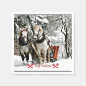Serviette En Papier Joyeux Noël! Sleigh Ride in the Country (Devant)