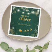 Serviette En Papier Joyeux Noël Snowflakes et Père Noël