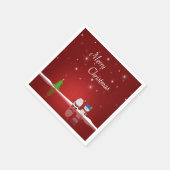 Serviette En Papier Joyeux Noël Snowman et Père Noël (Coin)