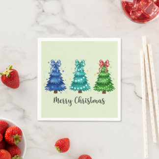 Serviette En Papier Joyeux Noël Trio Arbre