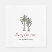 Serviette En Papier Joyeux Noël Tropical Palm Trees (Devant)