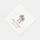 Serviette En Papier Joyeux Noël Tropical Palm Trees (Coin)