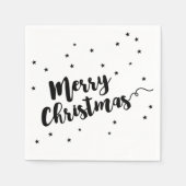 Serviette En Papier Joyeux Noël - Typographie de script et étoiles (Devant)