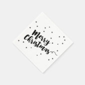 Serviette En Papier Joyeux Noël - Typographie de script et étoiles (Coin)