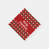 Serviette En Papier Joyeux Noël Vacances Points Rouges (Coin)