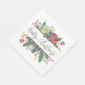 Serviette En Papier Joyeux Noël Vacances verdure (Coin)