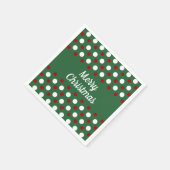 Serviette En Papier Joyeux Noël Vacances Vert Rouge Pois (Coin)