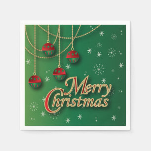 Serviette En Papier Joyeux Noël vert brillant