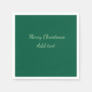 Serviette En Papier Joyeux Noël vert fond simple solo fête