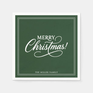 Serviette En Papier Joyeux Noël vert, vacances