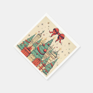 Serviette En Papier Joyeux Noël vintage