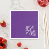 Serviette En Papier Joyeux Noel - violet royal (En situation)