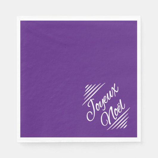 Serviette En Papier Joyeux Noel - violet royal (Devant)