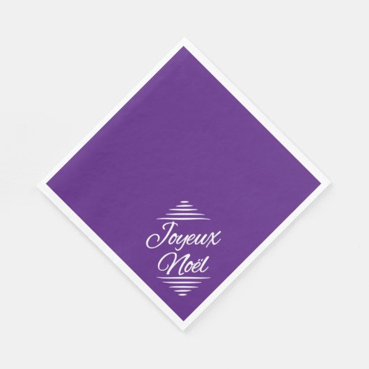 Serviette En Papier Joyeux Noel - violet royal (Coin)
