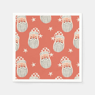 Serviette En Papier Joyeux Noël - visage de Père Noël nurserie hiver É