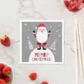 Serviette En Papier Joyeux Noël Whimsical Père Noël (En situation)