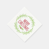 Serviette En Papier Joyeux Noël Wreath Holiday Napkins (Coin)