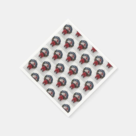 Serviette En Papier Joyeux Noël Wreath mignonne Teddy Bear Motif (Coin)