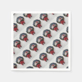 Serviette En Papier Joyeux Noël Wreath mignonne Teddy Bear Motif (Devant)