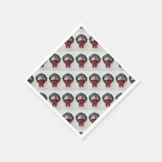 Serviette En Papier Joyeux Noël Wreath mignonne Teddy Bear Motif (Coin)