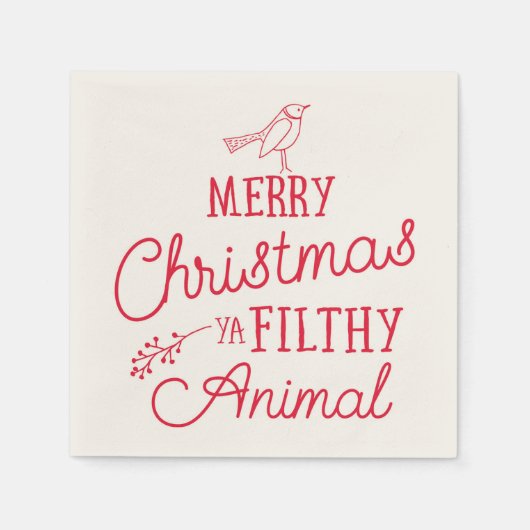 Serviette En Papier Joyeux Noël Ya Filthy Papier Animal Napkins (Devant)