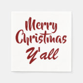 Serviette En Papier Joyeux Noël Y'all (Devant)